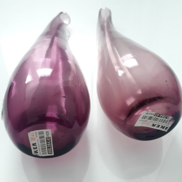 IKEA Plum Coloured Glass Vases - Picture 3 of 5